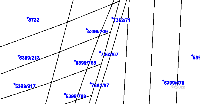 Parcela st. 7362/67 v KÚ Dambořice, Katastrální mapa