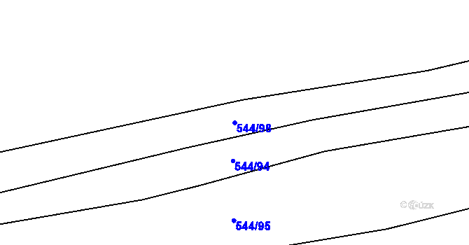 Parcela st. 544/98 v KÚ Dambořice, Katastrální mapa