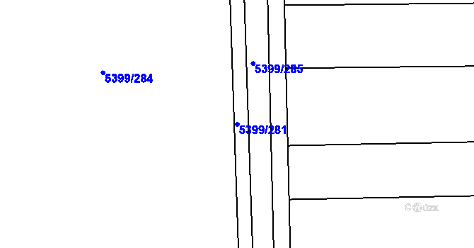 Parcela st. 5399/281 v KÚ Dambořice, Katastrální mapa