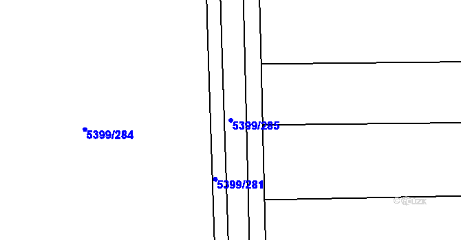 Parcela st. 5399/285 v KÚ Dambořice, Katastrální mapa