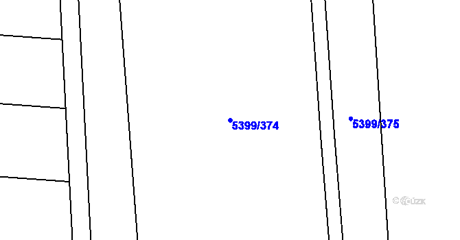 Parcela st. 5399/374 v KÚ Dambořice, Katastrální mapa