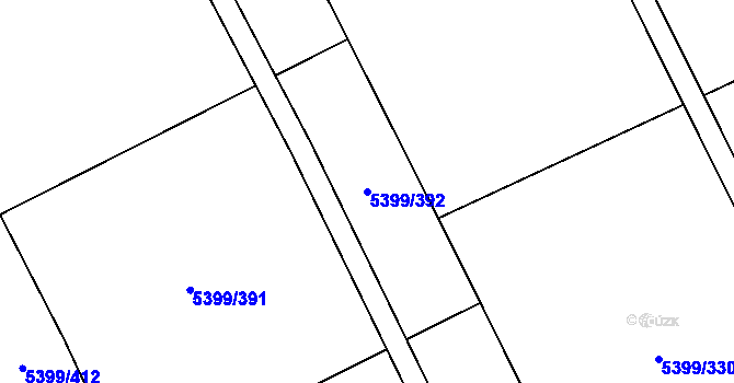 Parcela st. 5399/392 v KÚ Dambořice, Katastrální mapa