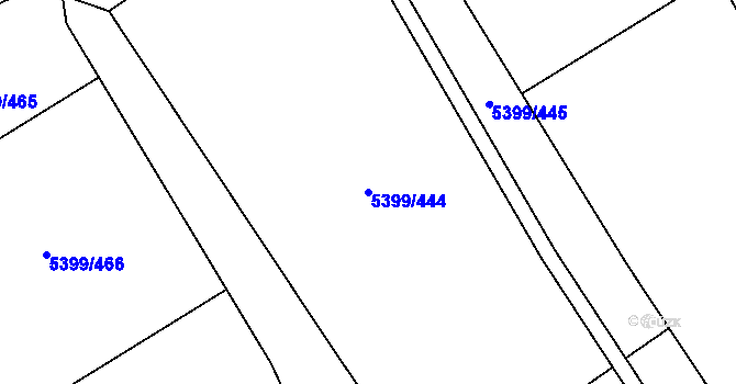 Parcela st. 5399/444 v KÚ Dambořice, Katastrální mapa