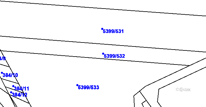 Parcela st. 5399/532 v KÚ Dambořice, Katastrální mapa