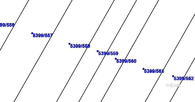 Parcela st. 5399/559 v KÚ Dambořice, Katastrální mapa