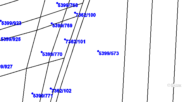 Parcela st. 5399/573 v KÚ Dambořice, Katastrální mapa