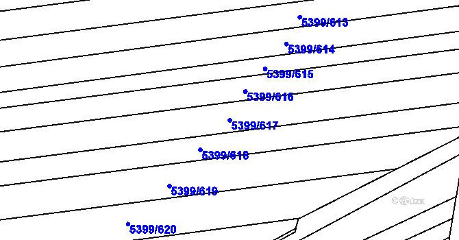 Parcela st. 5399/617 v KÚ Dambořice, Katastrální mapa