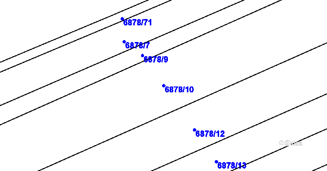 Parcela st. 6878/10 v KÚ Dambořice, Katastrální mapa