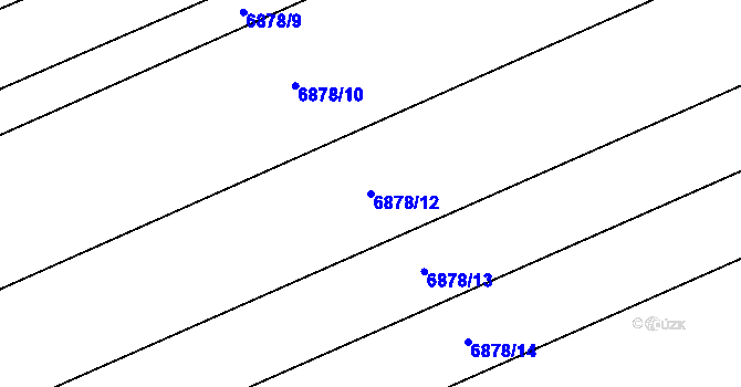 Parcela st. 6878/12 v KÚ Dambořice, Katastrální mapa