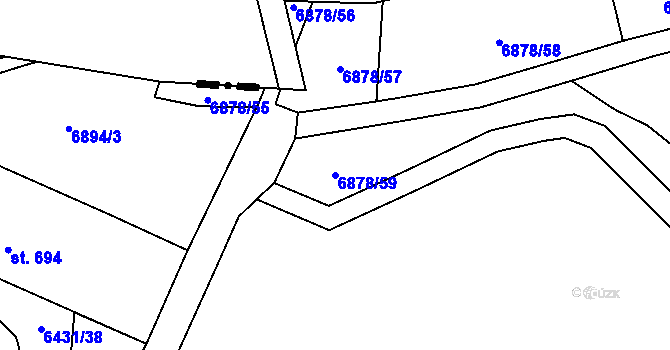 Parcela st. 6878/59 v KÚ Dambořice, Katastrální mapa