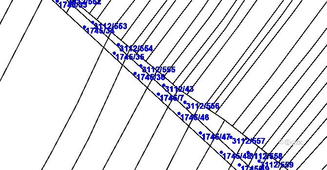 Parcela st. 3112/43 v KÚ Dambořice, Katastrální mapa