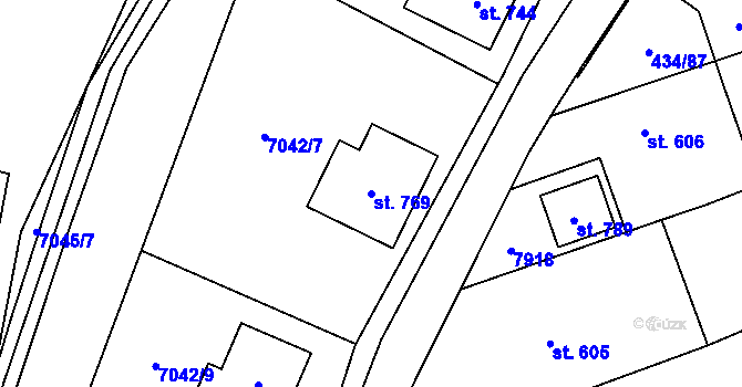 Parcela st. 769 v KÚ Dambořice, Katastrální mapa