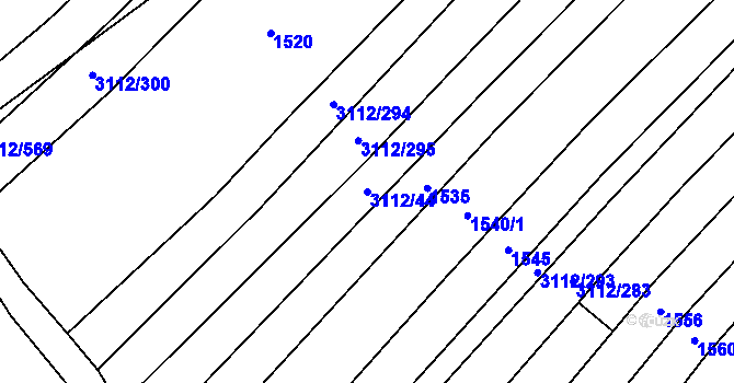 Parcela st. 3112/44 v KÚ Dambořice, Katastrální mapa