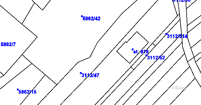 Parcela st. 3112/46 v KÚ Dambořice, Katastrální mapa