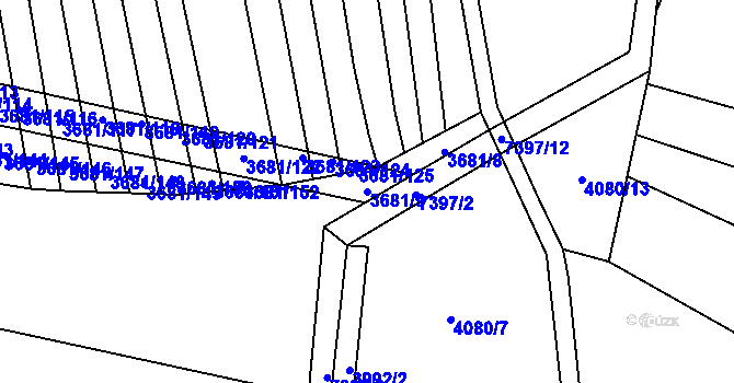 Parcela st. 3681/9 v KÚ Dambořice, Katastrální mapa