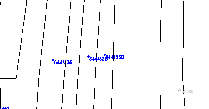 Parcela st. 544/330 v KÚ Dambořice, Katastrální mapa