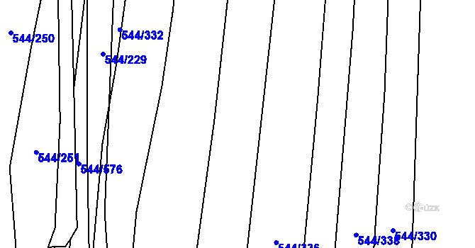 Parcela st. 544/335 v KÚ Dambořice, Katastrální mapa