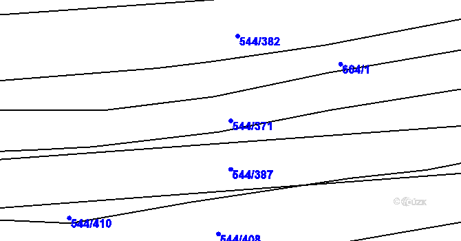Parcela st. 544/371 v KÚ Dambořice, Katastrální mapa