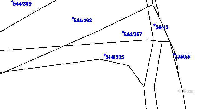 Parcela st. 544/385 v KÚ Dambořice, Katastrální mapa