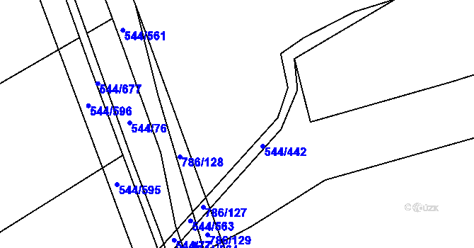 Parcela st. 544/444 v KÚ Dambořice, Katastrální mapa
