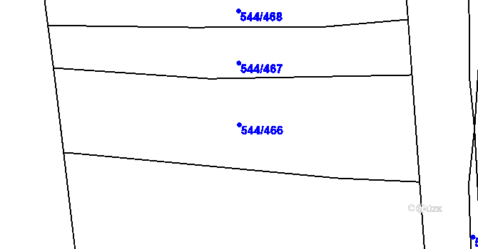 Parcela st. 544/466 v KÚ Dambořice, Katastrální mapa