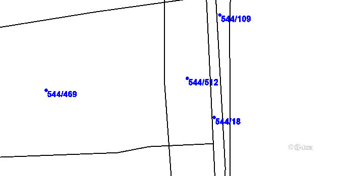 Parcela st. 544/488 v KÚ Dambořice, Katastrální mapa