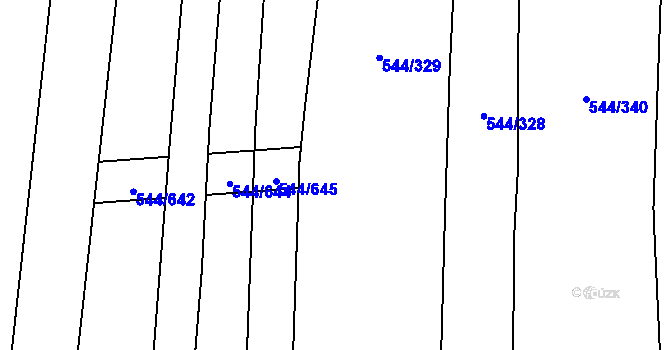 Parcela st. 544/651 v KÚ Dambořice, Katastrální mapa