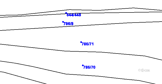 Parcela st. 786/71 v KÚ Dambořice, Katastrální mapa