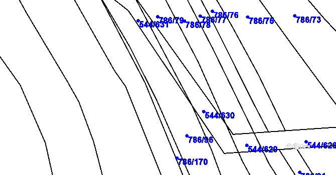 Parcela st. 786/95 v KÚ Dambořice, Katastrální mapa