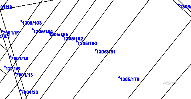 Parcela st. 1305/181 v KÚ Dambořice, Katastrální mapa