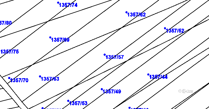 Parcela st. 1357/57 v KÚ Dambořice, Katastrální mapa
