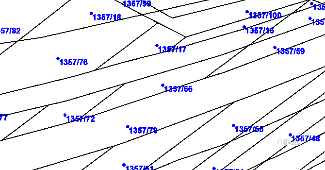 Parcela st. 1357/66 v KÚ Dambořice, Katastrální mapa