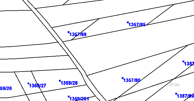 Parcela st. 1357/86 v KÚ Dambořice, Katastrální mapa