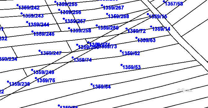 Parcela st. 1359/64 v KÚ Dambořice, Katastrální mapa