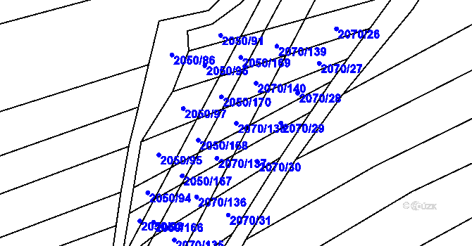 Parcela st. 2070/138 v KÚ Dambořice, Katastrální mapa
