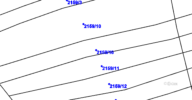 Parcela st. 2159/16 v KÚ Dambořice, Katastrální mapa