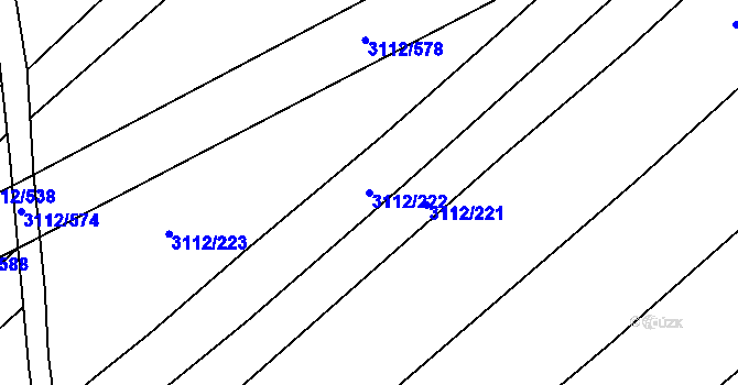 Parcela st. 3112/222 v KÚ Dambořice, Katastrální mapa