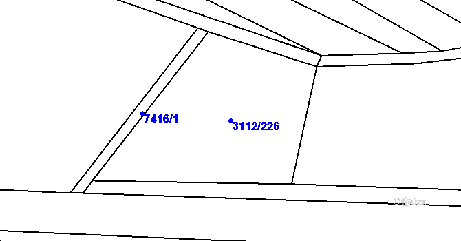 Parcela st. 3112/226 v KÚ Dambořice, Katastrální mapa