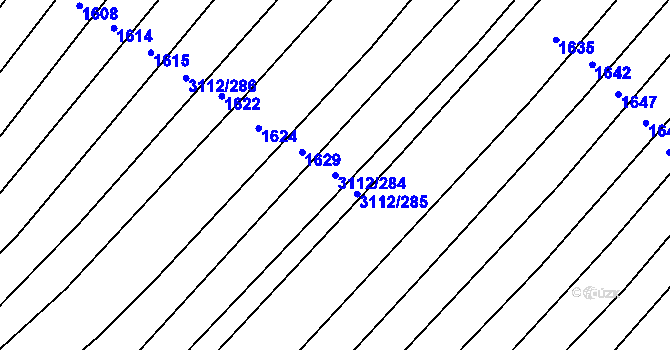Parcela st. 3112/284 v KÚ Dambořice, Katastrální mapa
