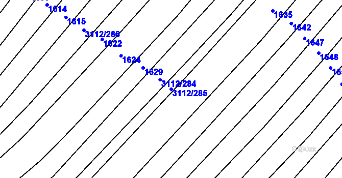 Parcela st. 3112/285 v KÚ Dambořice, Katastrální mapa