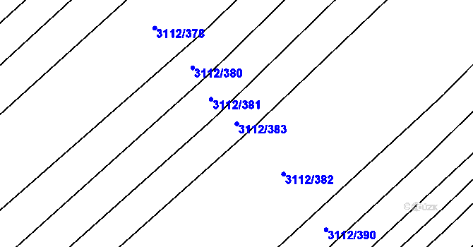 Parcela st. 3112/383 v KÚ Dambořice, Katastrální mapa