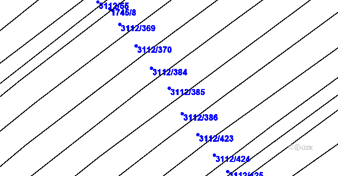 Parcela st. 3112/385 v KÚ Dambořice, Katastrální mapa