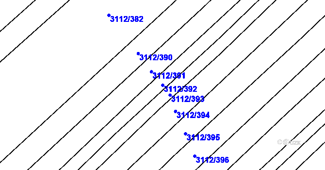 Parcela st. 3112/392 v KÚ Dambořice, Katastrální mapa