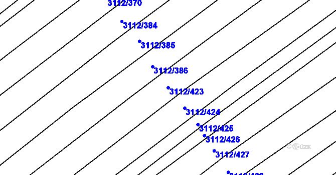 Parcela st. 3112/423 v KÚ Dambořice, Katastrální mapa