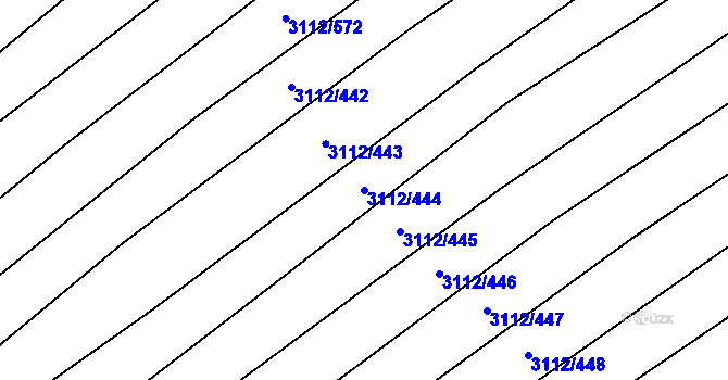 Parcela st. 3112/444 v KÚ Dambořice, Katastrální mapa
