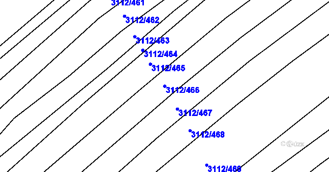 Parcela st. 3112/466 v KÚ Dambořice, Katastrální mapa