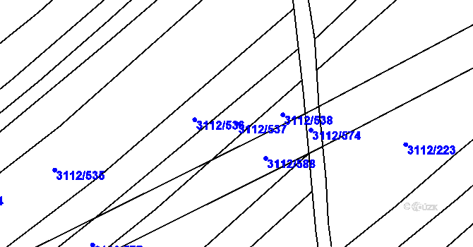 Parcela st. 3112/537 v KÚ Dambořice, Katastrální mapa