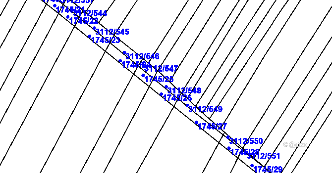 Parcela st. 3112/548 v KÚ Dambořice, Katastrální mapa