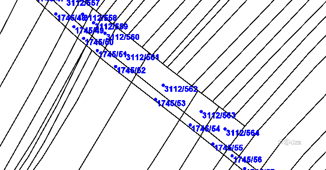 Parcela st. 3112/562 v KÚ Dambořice, Katastrální mapa