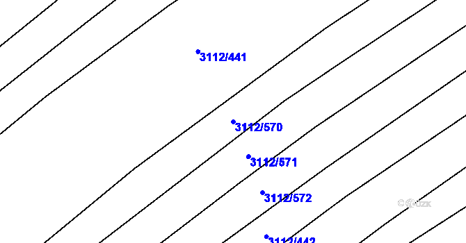 Parcela st. 3112/570 v KÚ Dambořice, Katastrální mapa